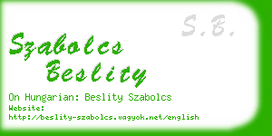 szabolcs beslity business card